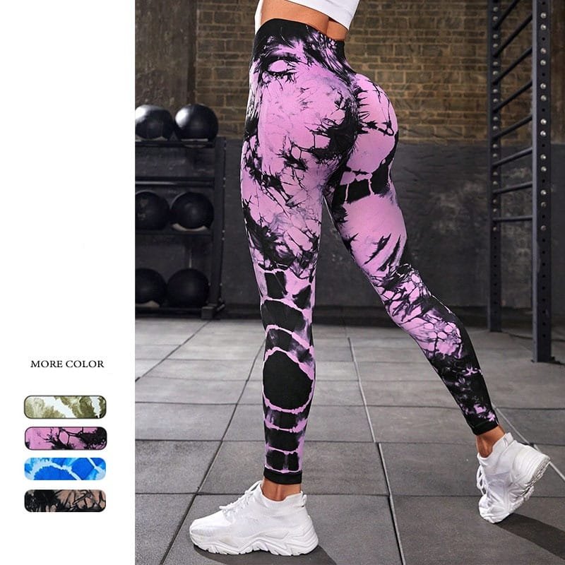 Tie-dye high-waist quick-dry yoga leggings