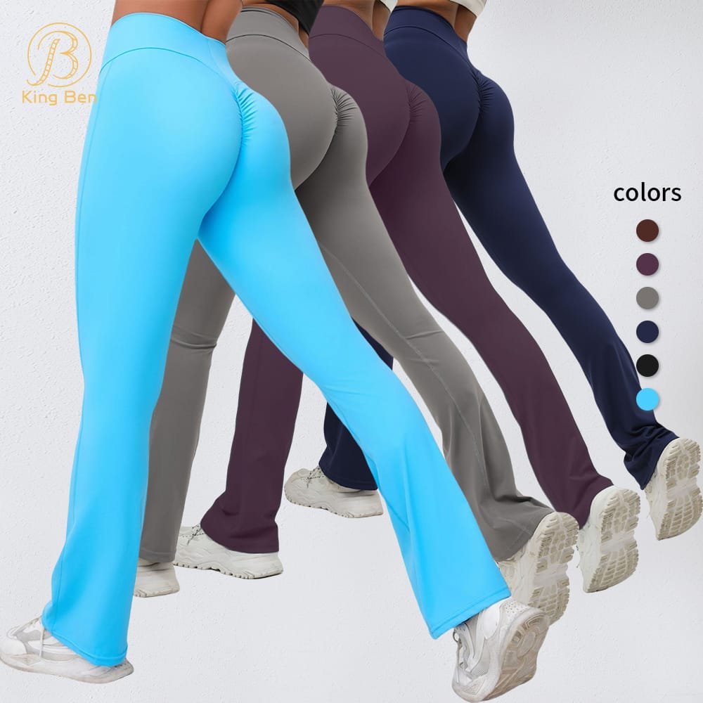 Flare yoga leggings — the kind of trend-driven silhouette that AI prediction helps brands time correctly