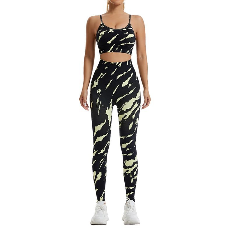 Camo print yoga set showing pattern visualization capabilities of 3D design software