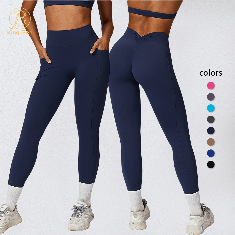 High-waist yoga leggings with side pocket — AQL 2.5 inspection ensures consistent quality across all units