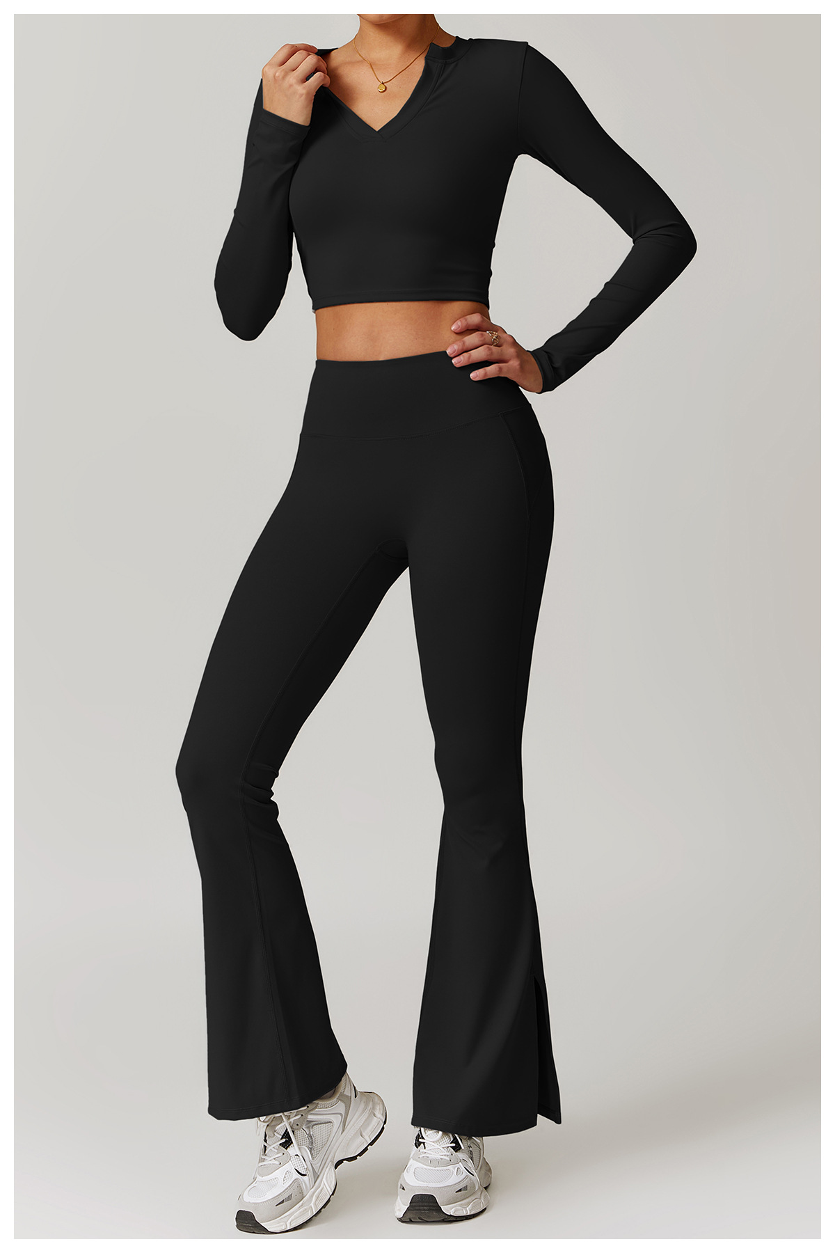 Flare yoga pants — consistent quality across all sizes is what AQL inspection guarantees